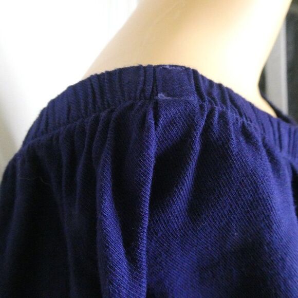 Cloth & Stone Homestead off the Shoulder Blouse Top Navy Blue Long Sleeve - Picture 7 of 10